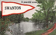 Swanton Ohio~Peaceful Scene on Ai Creek~Cowpath Along Shoreline~1912 Pennant PC picture