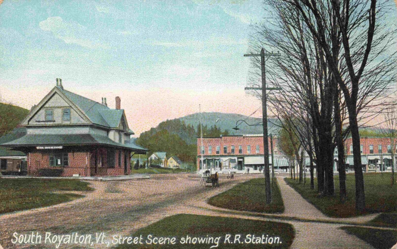 Train Depot Railroad Station South Royalton Windsor County Vermont Postcard
