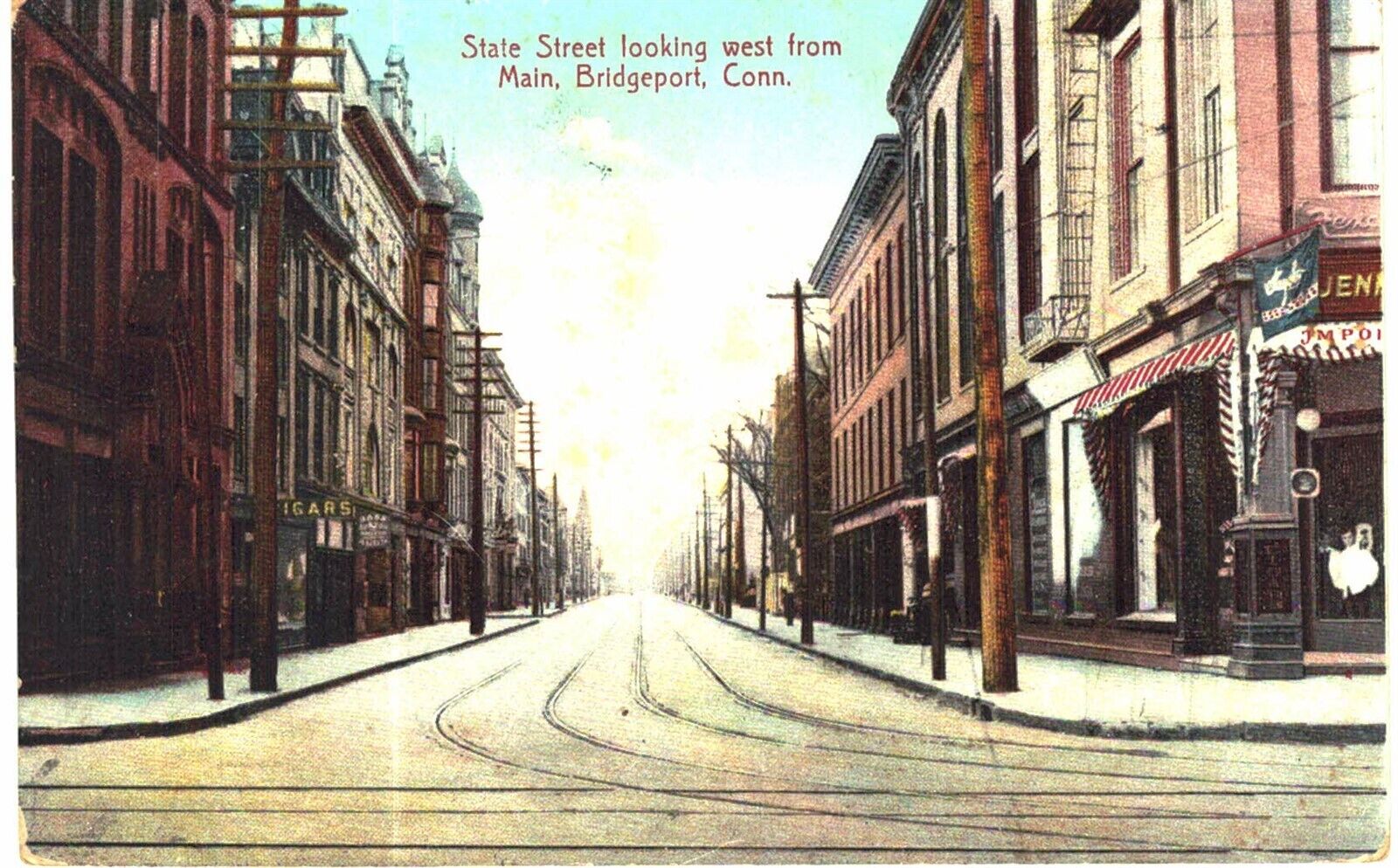 Bridgeport State STreet Looking West From Main 1910 CT