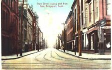 Bridgeport State STreet Looking West From Main 1910 CT picture