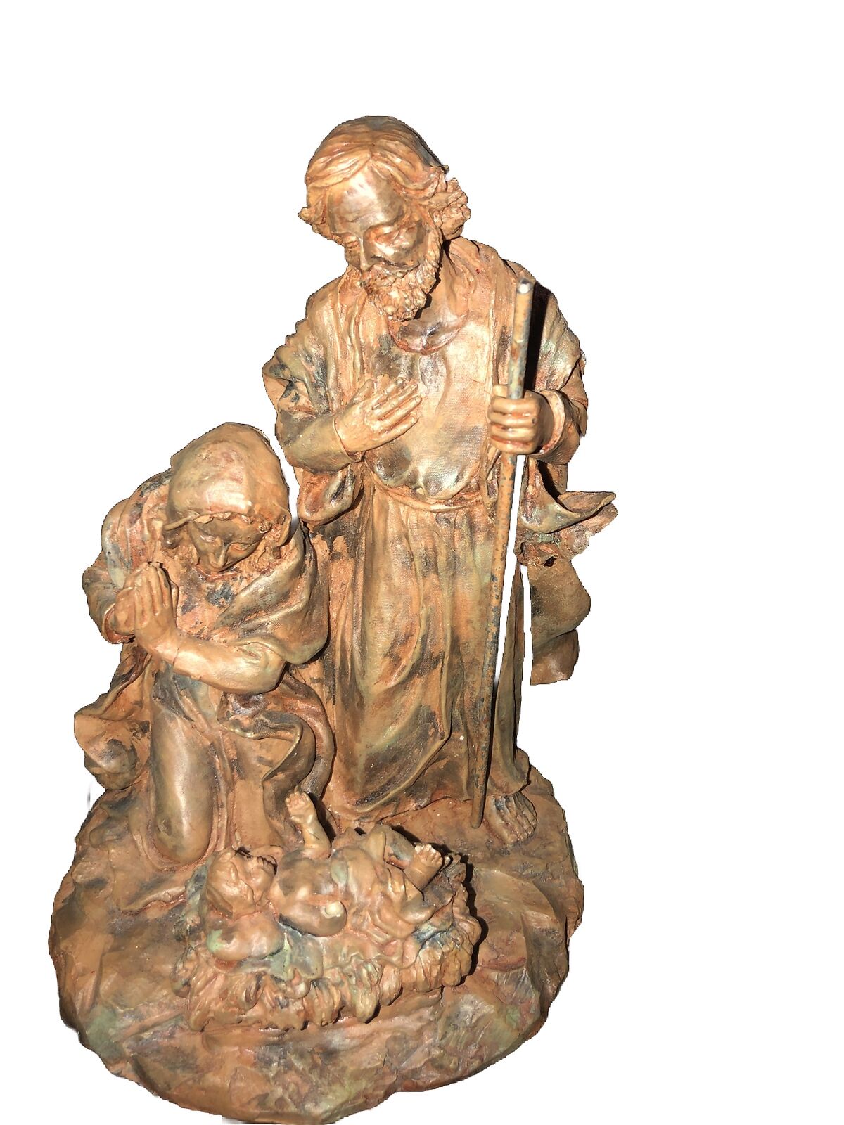 Vintage Religious Christian Mother Mary Joseph Jesus Figurine Ceramic
