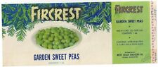 Original FIRCREST pea can label West Coast Grocery Company Tacoma WA white bowl picture