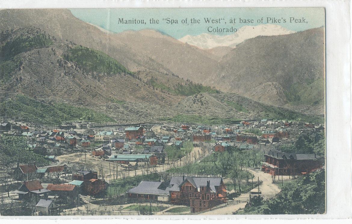 CO, MANITOU - SPA OF THE WEST - BASE OF PIKE'S PEAK postcard