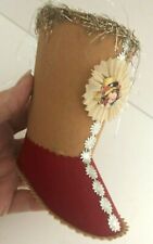 Vtg Early WENDY ADDISON Theatre of Dream PAPER ART TINSEL BOOT Ornament Shoe 1 picture