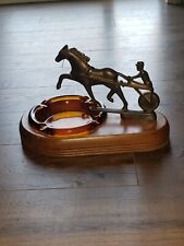 Vintage Horse, Jockey Ashtray & Cart Cornwall Wood Products picture