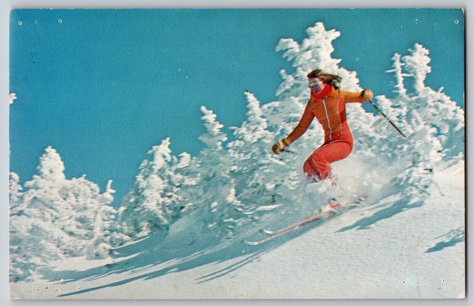 Waitsfield, Vermont VT - Woman Downhill Ski Sugarbush North - Vintage Postcard