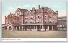Concord NH Railroad Station~Corner Entry View~Hugh C Leighton~Art Deco~Vintage picture