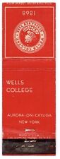 Wells College~Aurora New York NY~Seal~Vintage Matchbook Cover picture