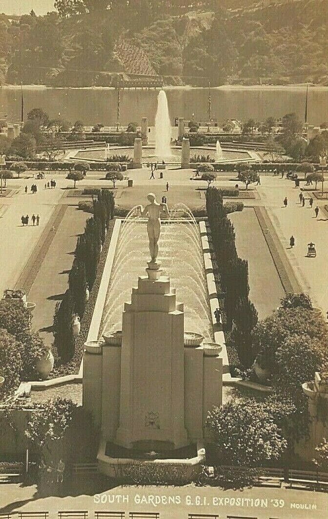 Vintage San Francisco CA Postcard \'South Gardens\' 1939 Int\'l Expo RPPC