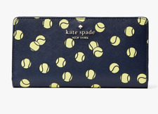 Kate Spade  Tennis Toss Printed Large Slim Bifold Wallet New In original plastic picture
