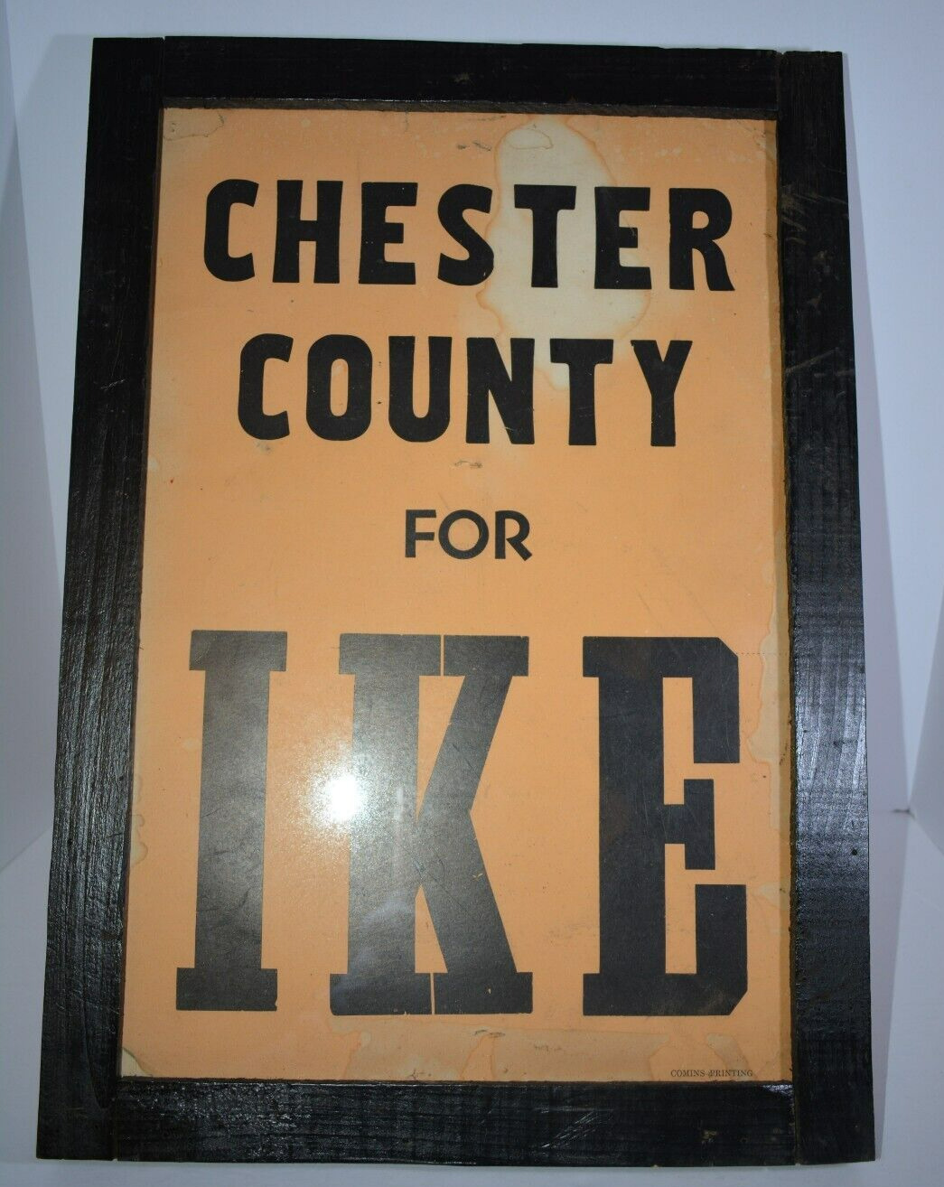 Original Chester County for IKE Eisenhower Political Campaign Poster Republican