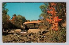 Thetford Center VT-Vermont, Covered Bridge, Antique Vintage Souvenir Postcard picture