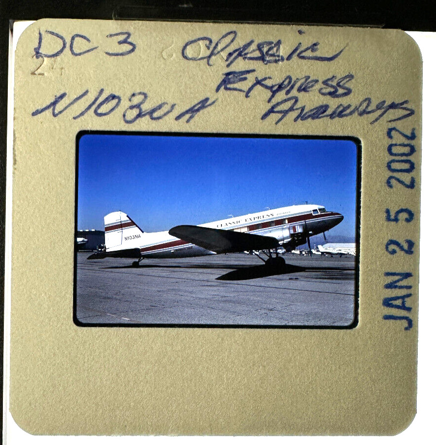2002 CLASSIC EXPRESS DC-3 N103NA  STEPHEN TORNBLOM Airplane Aircraft 35mm Slide