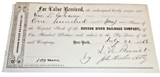 JULY 1866 HUDSON RIVER RAILROAD CAPITAL STOCK TRANSFER FORM picture