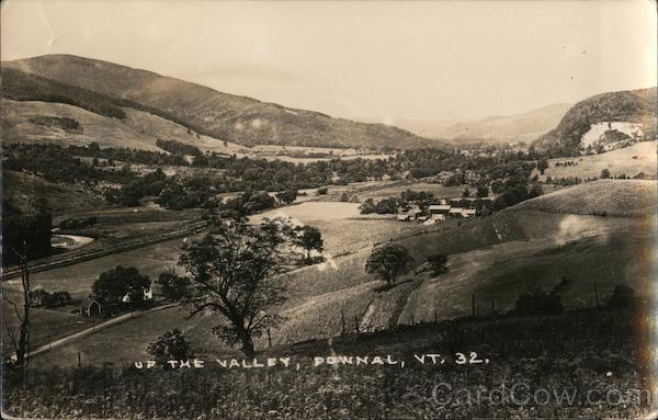 1938 RPPC Pownal,VT Up the Valley Bennington County Vermont Real Photo Post Card