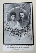 Austria Hapsburgs Vintage Postcard Archduke Franz Ferdinand & wife Mourning Card picture