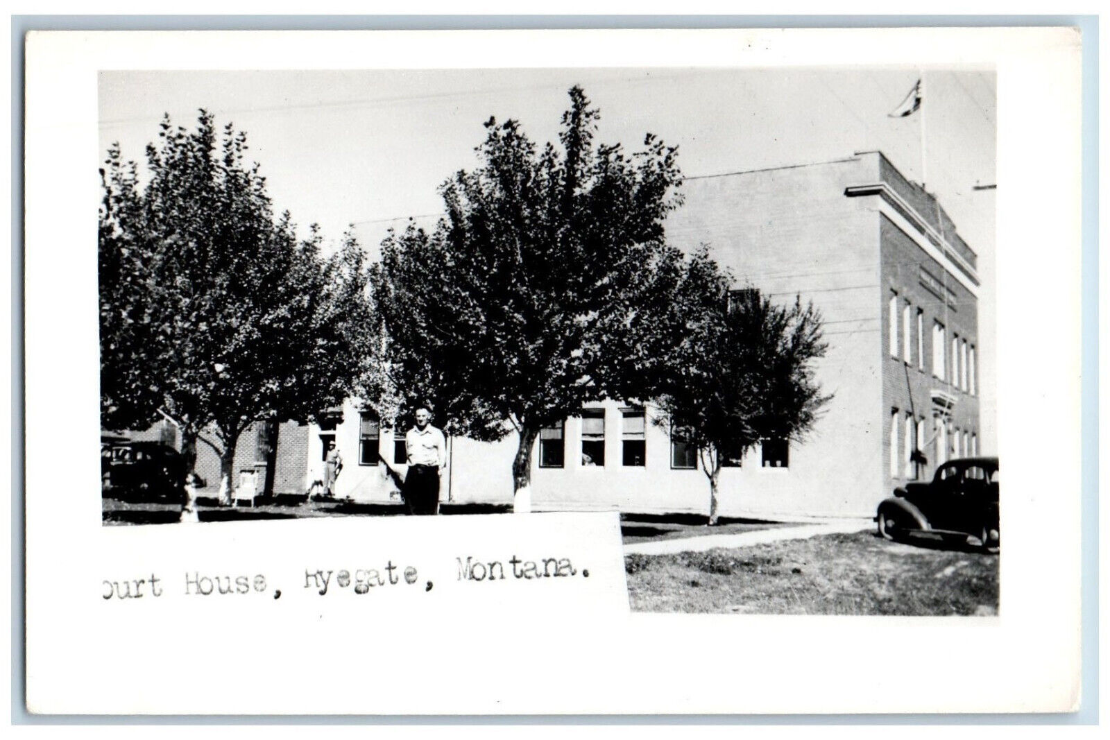 Ryegate Montana MT Postcard Court House c1950's Vintage Unposted RPPC Photo