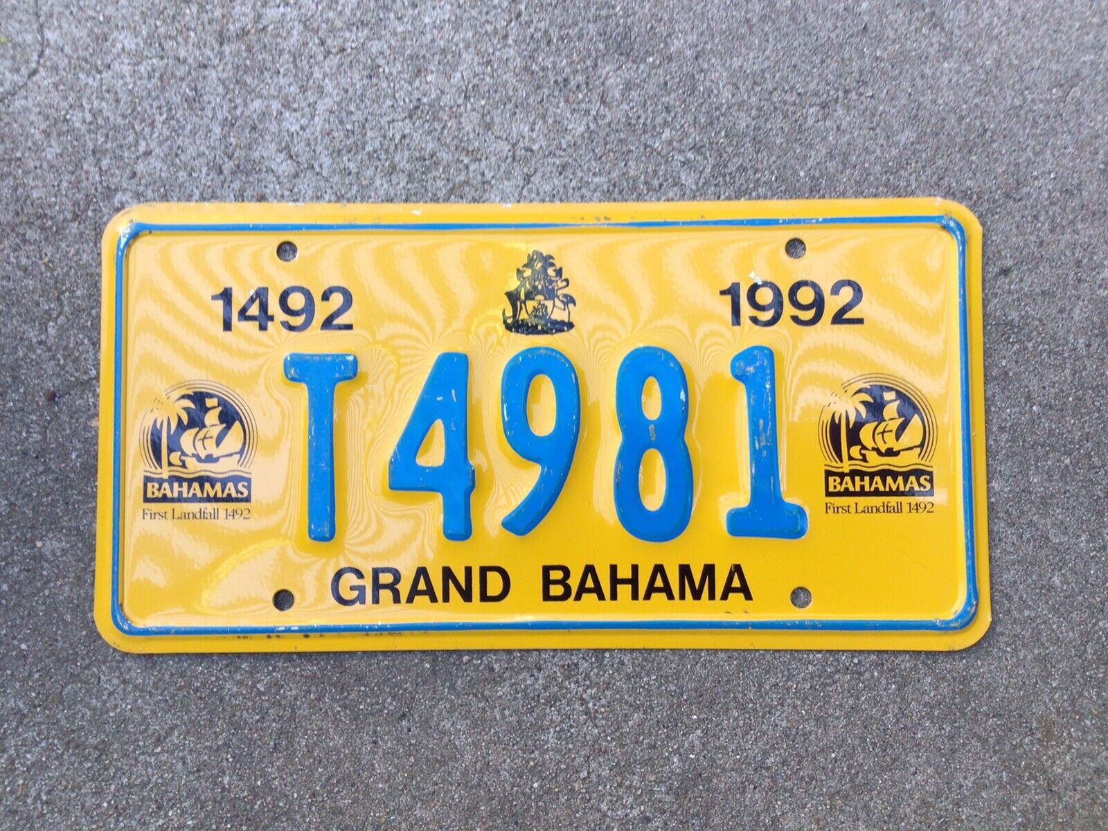 1992 - BAHAMAS - GRAND BAHAMA - LICENSE PLATE