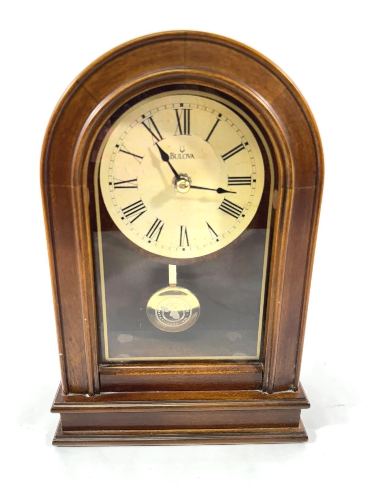 Bulova Hardwick Linfield College Logo Pendulum Shelf Clock 
