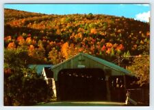 Autumn Foliage Village Bridge Waitsfield Vermont Vintage 4x6 Postcard AF279 picture