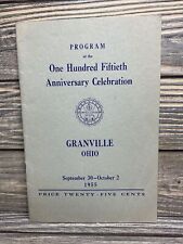 Program 150th Anniversary Celebration Granville OH Sept 30-Oct 2, 1955 picture