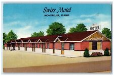 Montpelier Idaho Postcard Swiss Motel Building Exterior View 1956 Vintage Posted picture