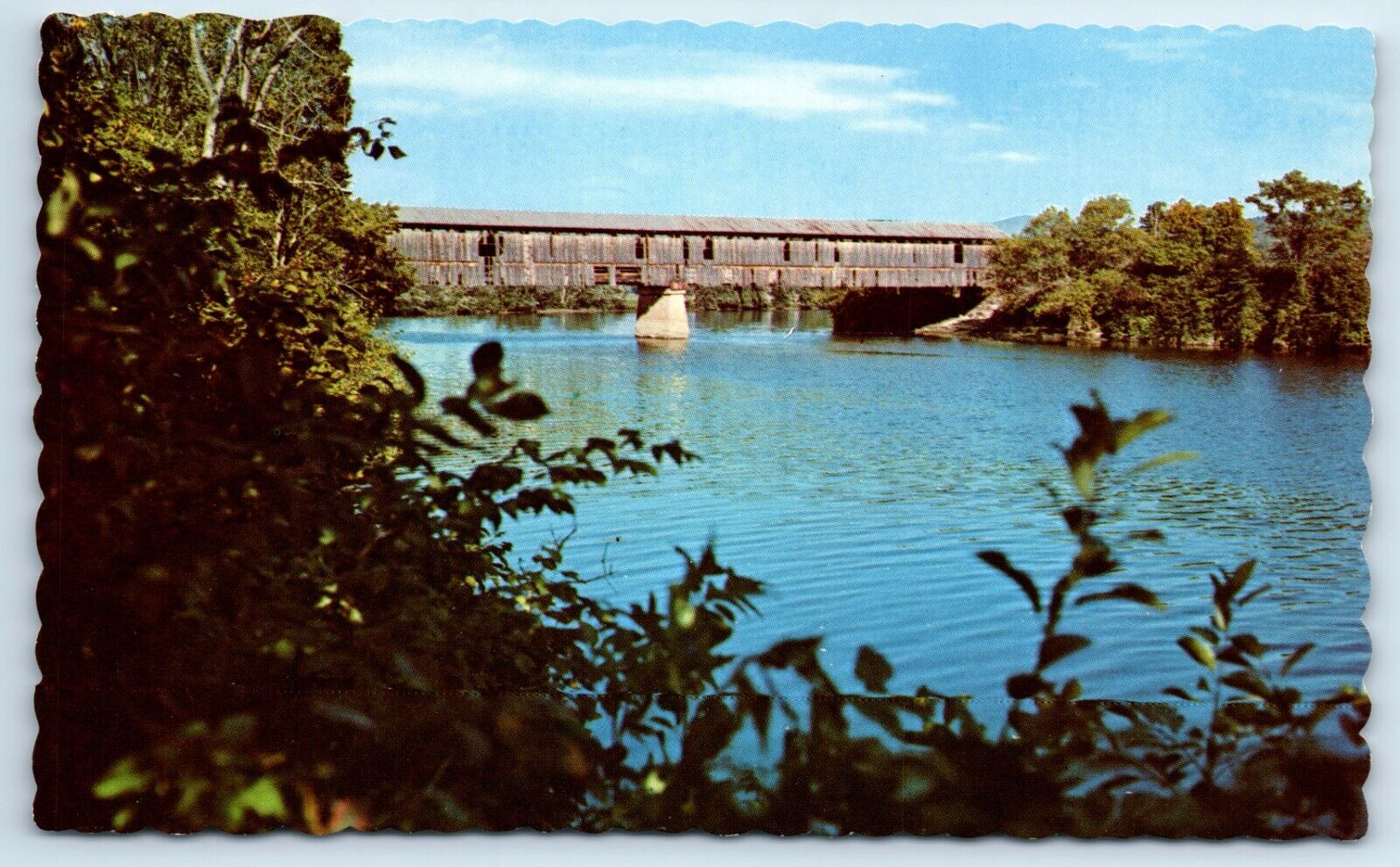 Postcard Mt Orne Covered Bridge No 30, South Lancaster NH 1960's F168