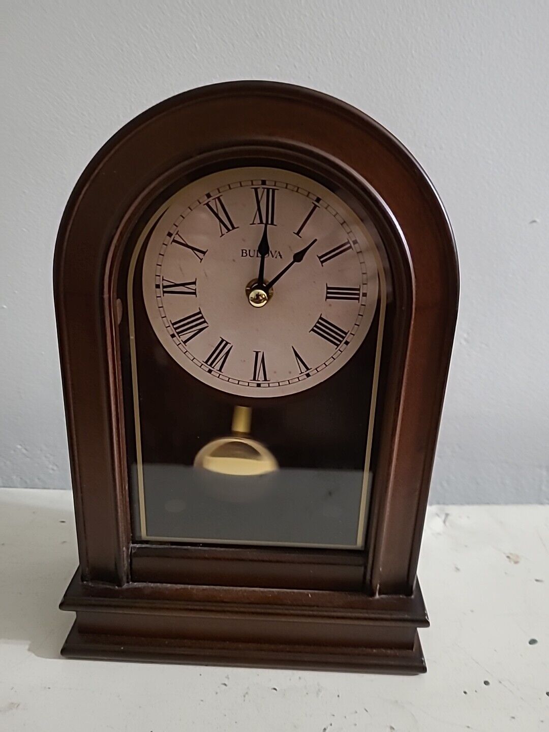 Bulova B7467 Hardwick Clock, Walnut Brown