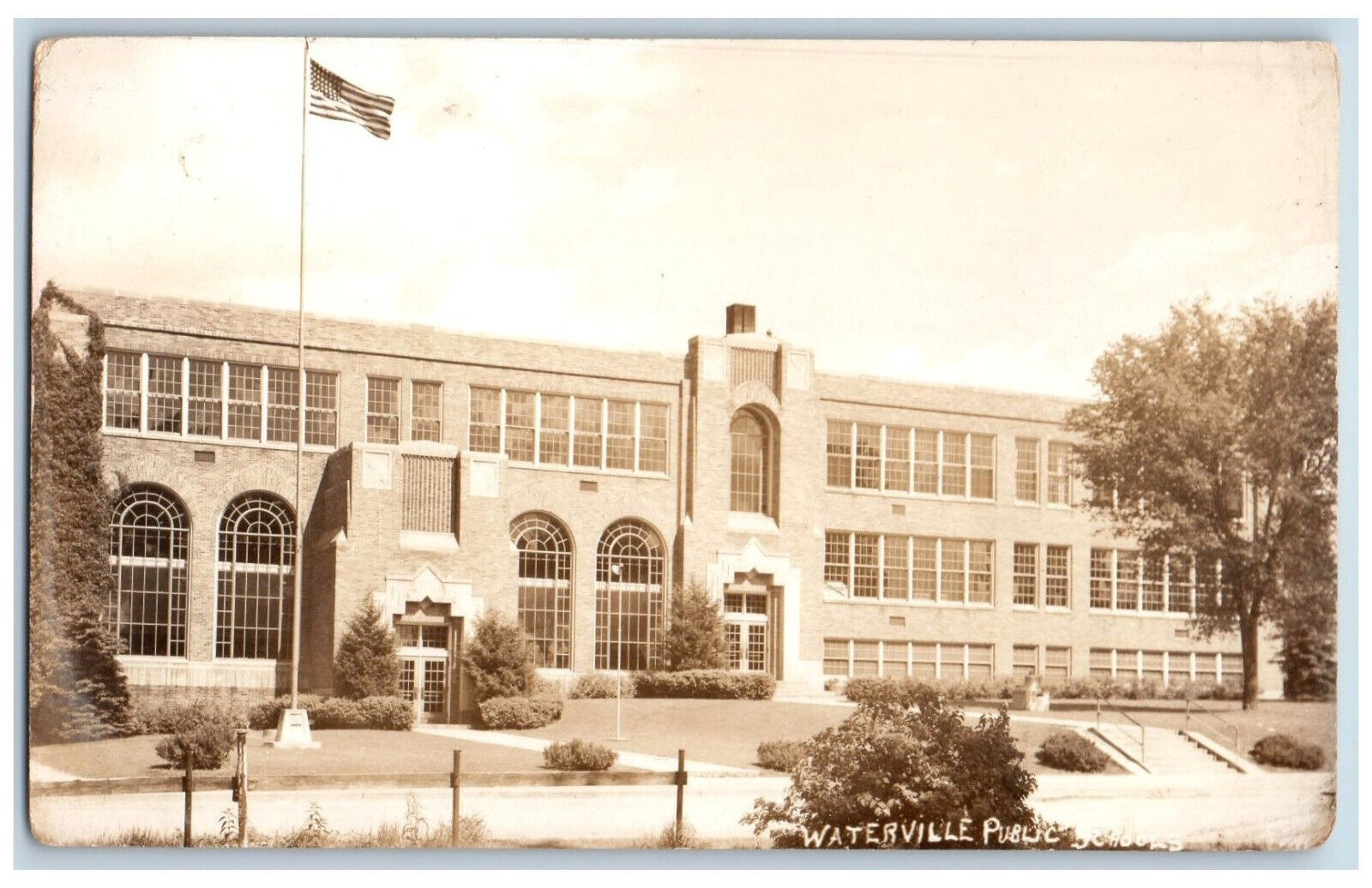Waterville Minnesota MN Postcard Waterville Public Schools c1940's RPPC Photo