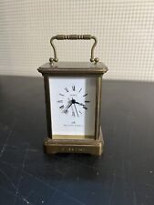 Matthew Norman Vintage Miniature Brass Carriage Quartz Clock Swiss Made Works picture