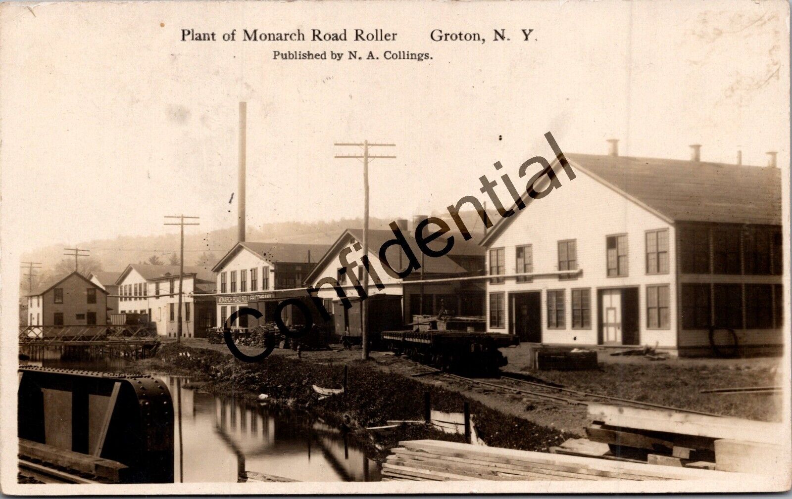 Real Photo Monarch Road Roller Factory Plant At Groton NY New York RP RPPC K65
