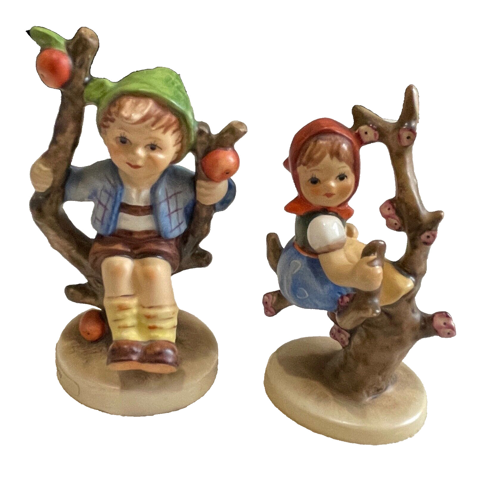 Hummel Goebel  #141 3/0 Apple Tree Girl & #142 3/0 Boy West Germany Figurines