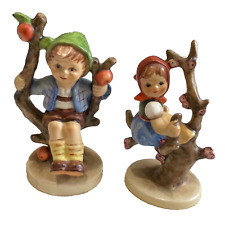 Hummel Goebel  #141 3/0 Apple Tree Girl & #142 3/0 Boy West Germany Figurines picture