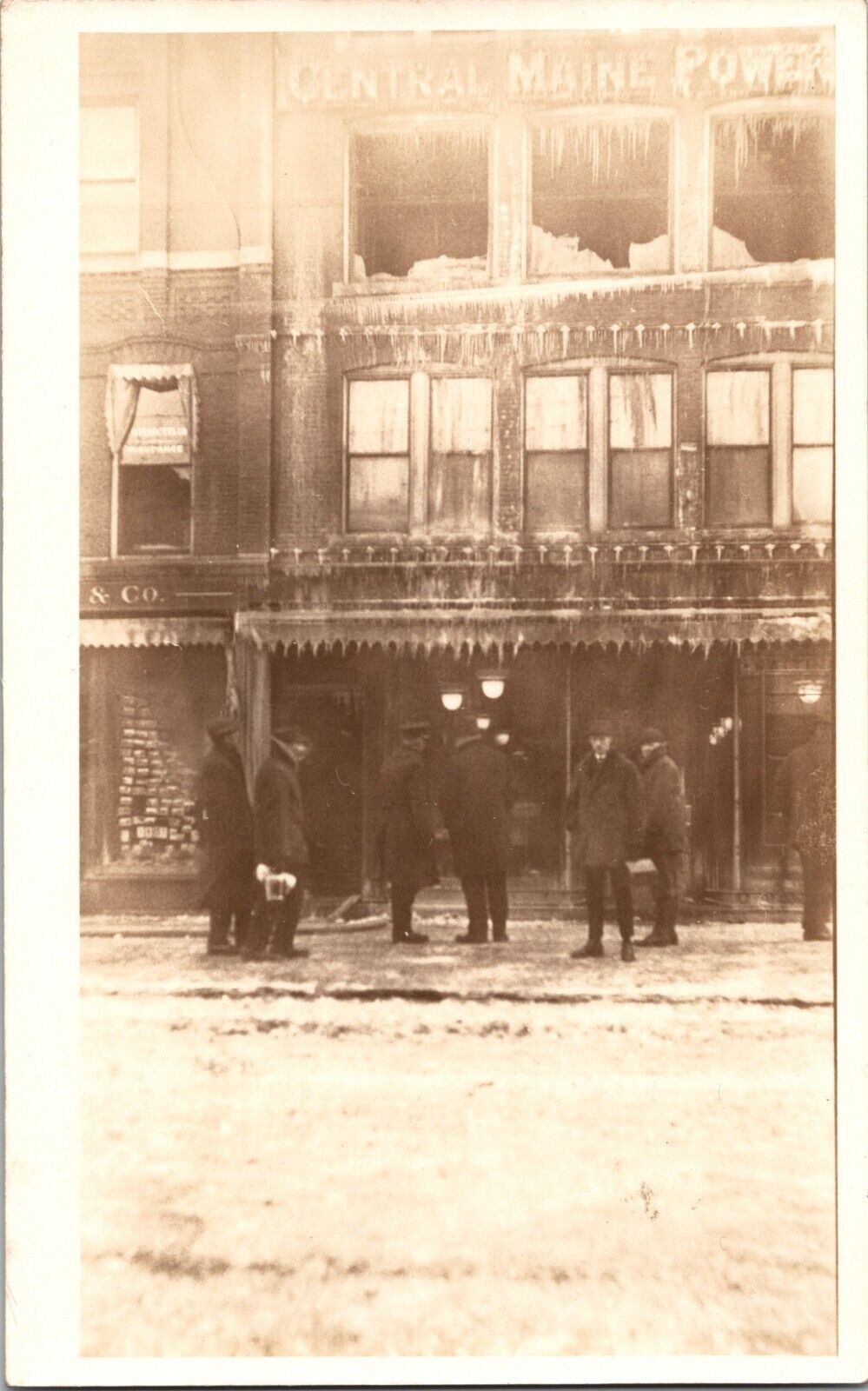RPPC Fire At Central Maine Power Waterville ME Main Street Circa Mid 1920s READ 