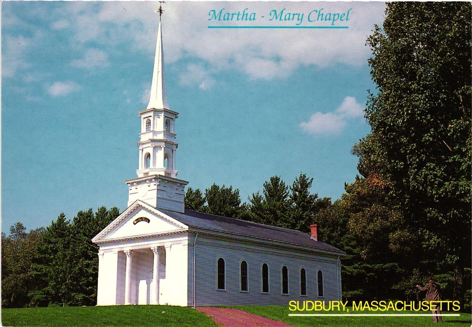 Vintage Postcard 4x6- THE MARTHA-MARY CHAPEL, LONGFELLOW\'S WAYSIDE INN, SUDBURY,