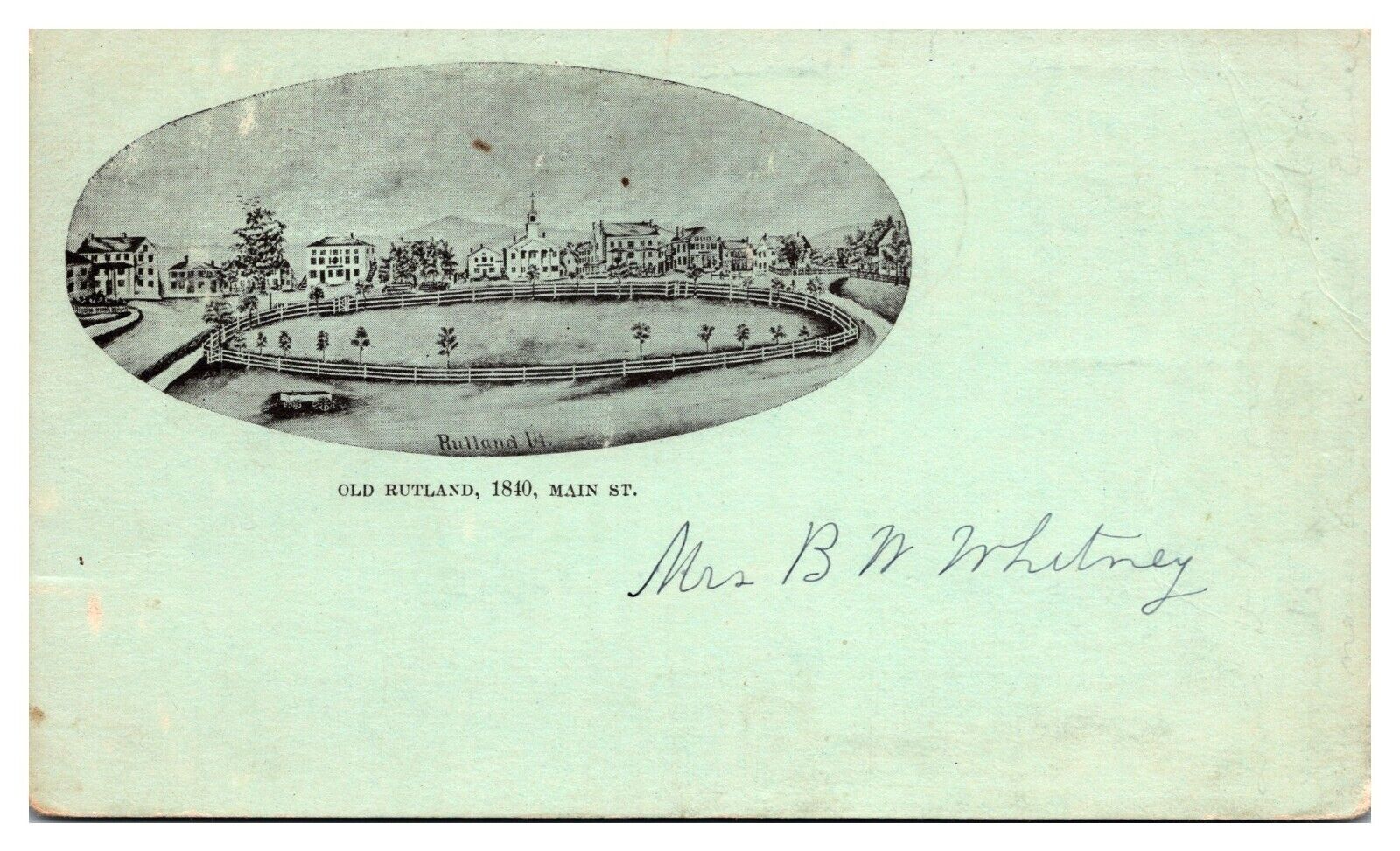 1907 Old Rutland, 1840, Main St., Undivided Back, Rutland, VT Postcard