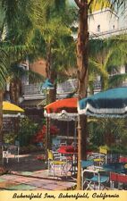 Postcard CA Bakersfield Inn California Tropical Patio 1952 Vintage PC J5344 picture