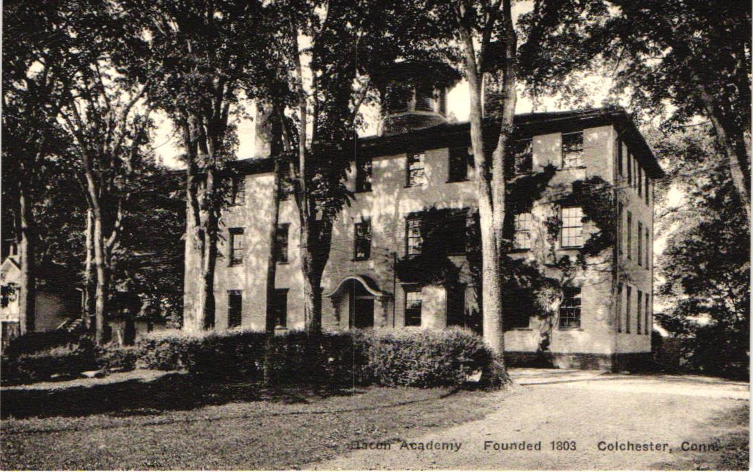 Colchester CT Connecticut, Bacon Academy, Founded 1803 Albertype Postcard