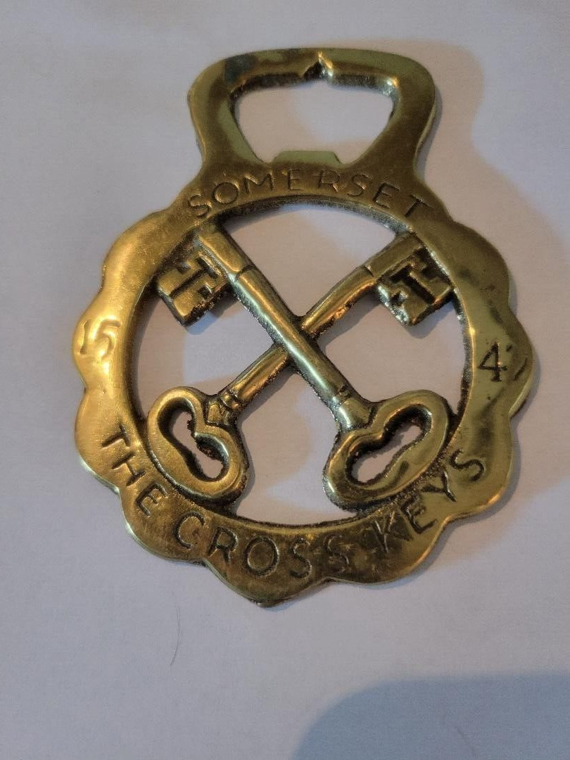 Antique Brass Harness Rosette Somerset The Cross Keys