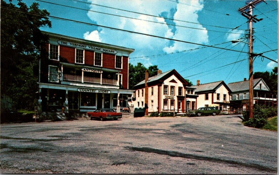 Postcard Vermont Danby Village Square Country Store Ice Cream Parlor 1970s VT