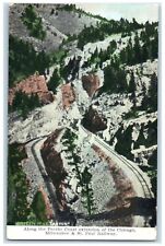 1910 Aerial View Along Pacific Coast Chicago Milwaukee Ryegate Montana Postcard picture