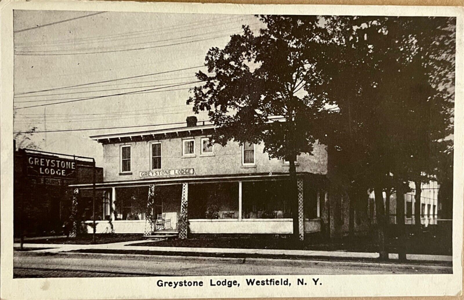 Westfield New York Greystone Lodge Vintage Photo Postcard c1920