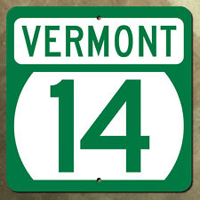 Vermont route 14 Barre highway marker road sign shield 1993 scenic green 16x16 picture