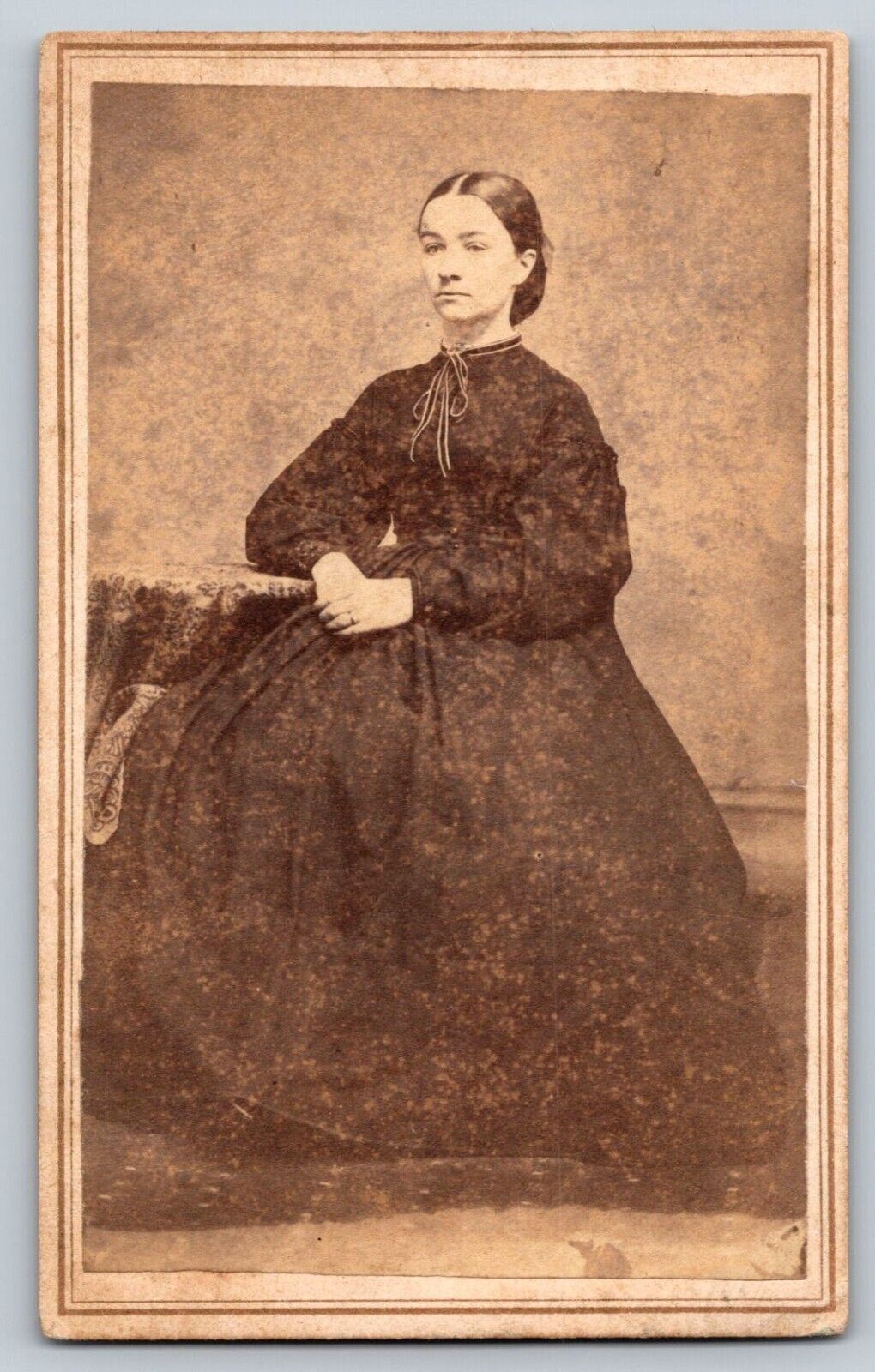 CDV Woman Victorian Dress A G Jaynes Photographer Corning NY