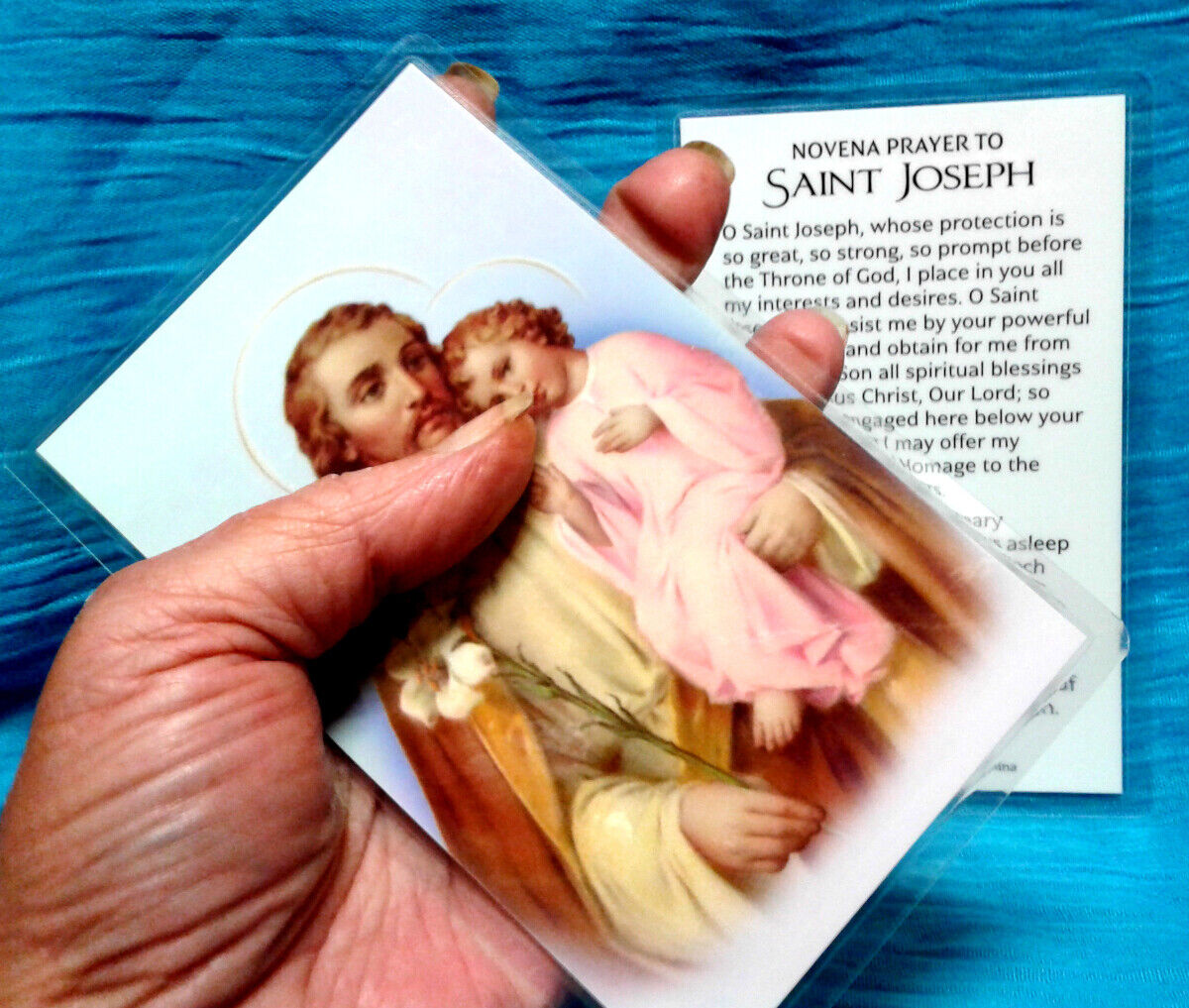 Saint Joseph Novena Prayer Large Print JUMBO Laminated Holy Card ❤️ NEW ❤️
