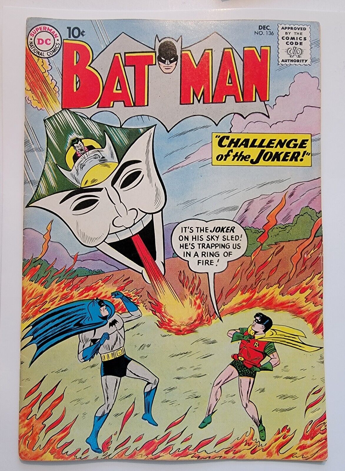 Batman 136 FN- Challenge of The Joker 1959 Sheldon Moldoff High Grade Silver Age