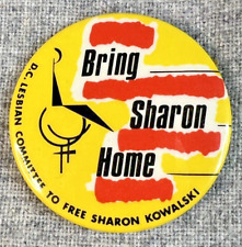 1980s Bring Sharon Kowalski Home Pinback Button Pin- DC Lesbian Committee, LGBTQ picture