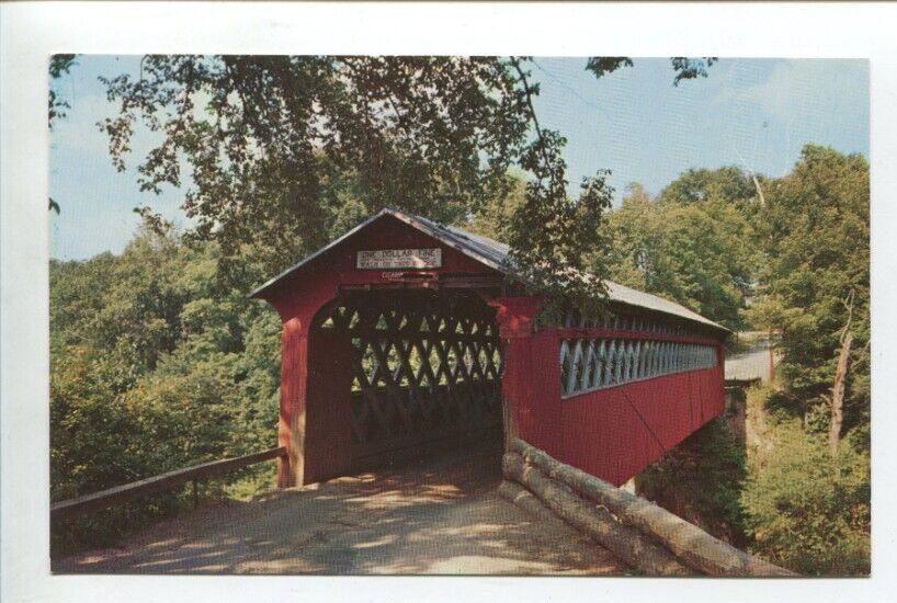 Vintage Vermont Postcard Old Covered Chiselville Bridge East Arlington Chrome