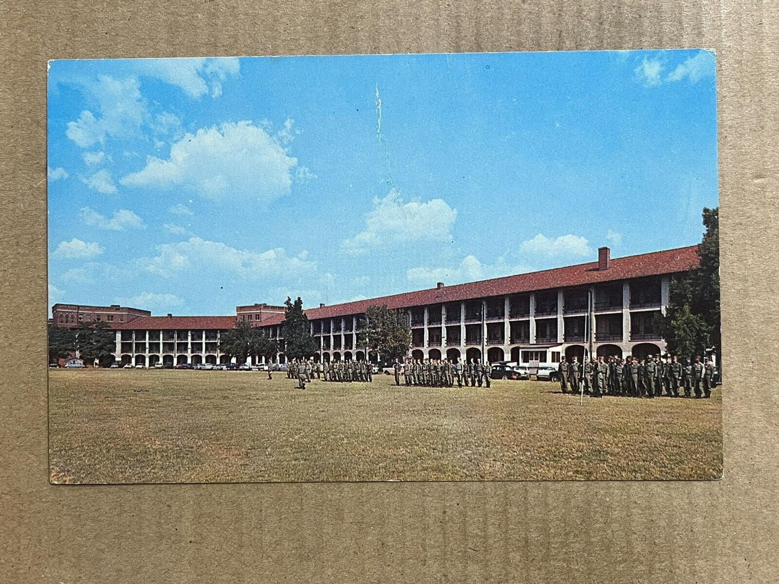 Postcard Fort Benning GA Georgia Military Army Cuartel Barracks Troops Vintage