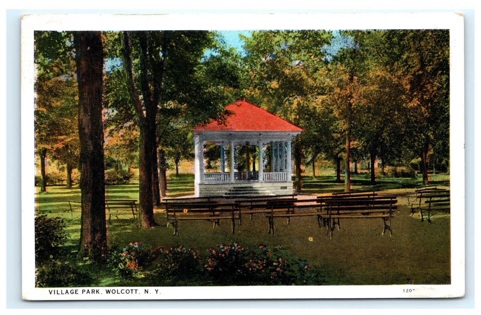 Village Park Wolcott NY Wayne County New York Postcard D4